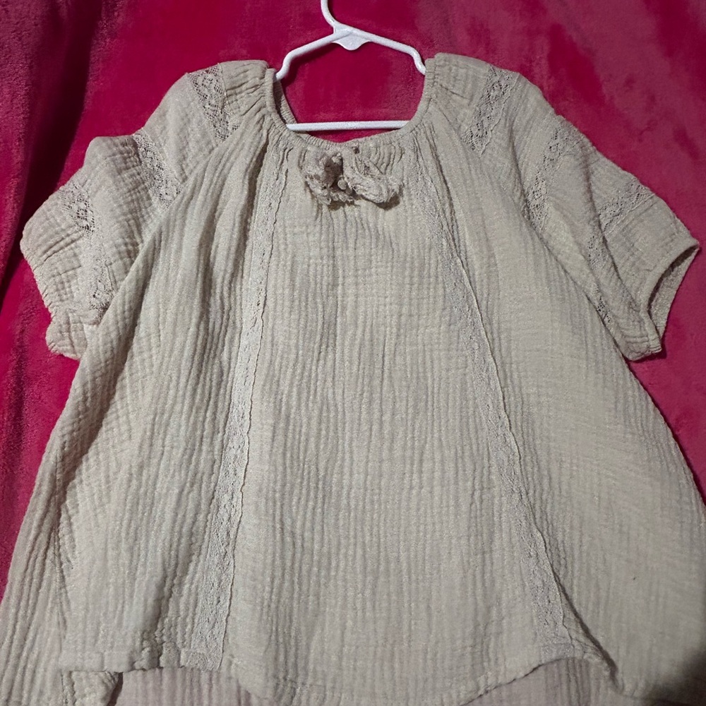 Wonder Nation Cream Blouse with Bow Detail